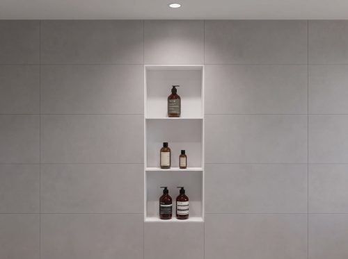 Hornacina con 2 estantes | Solid Surface Corian® – Glacier White