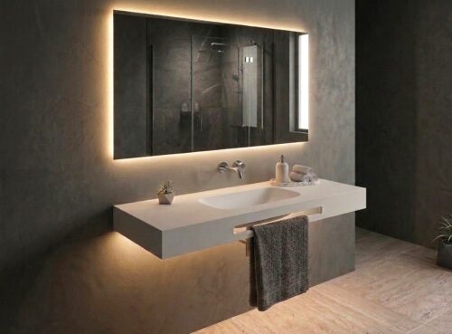 Encimera Solid Surface KAMI toallero