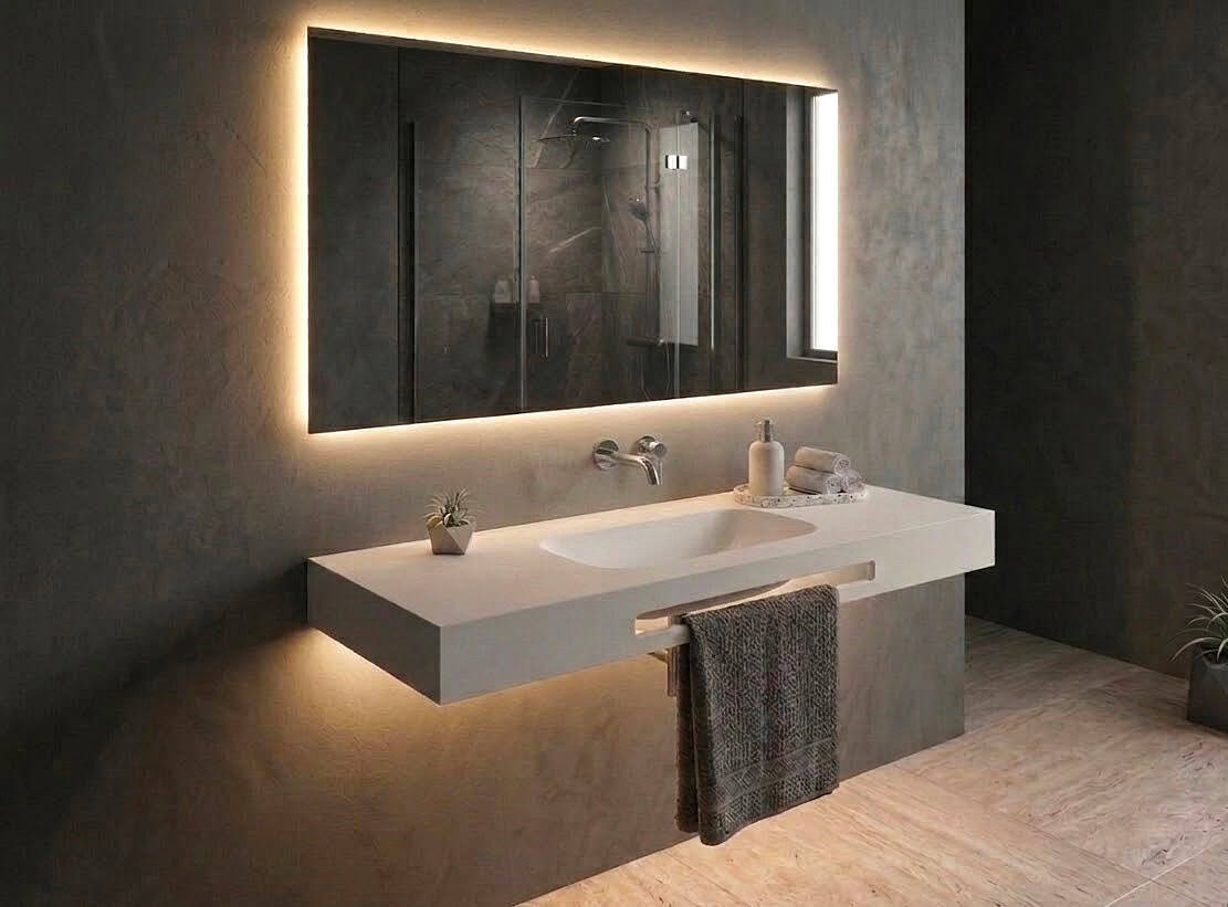 Encimera Solid Surface KAMI toallero