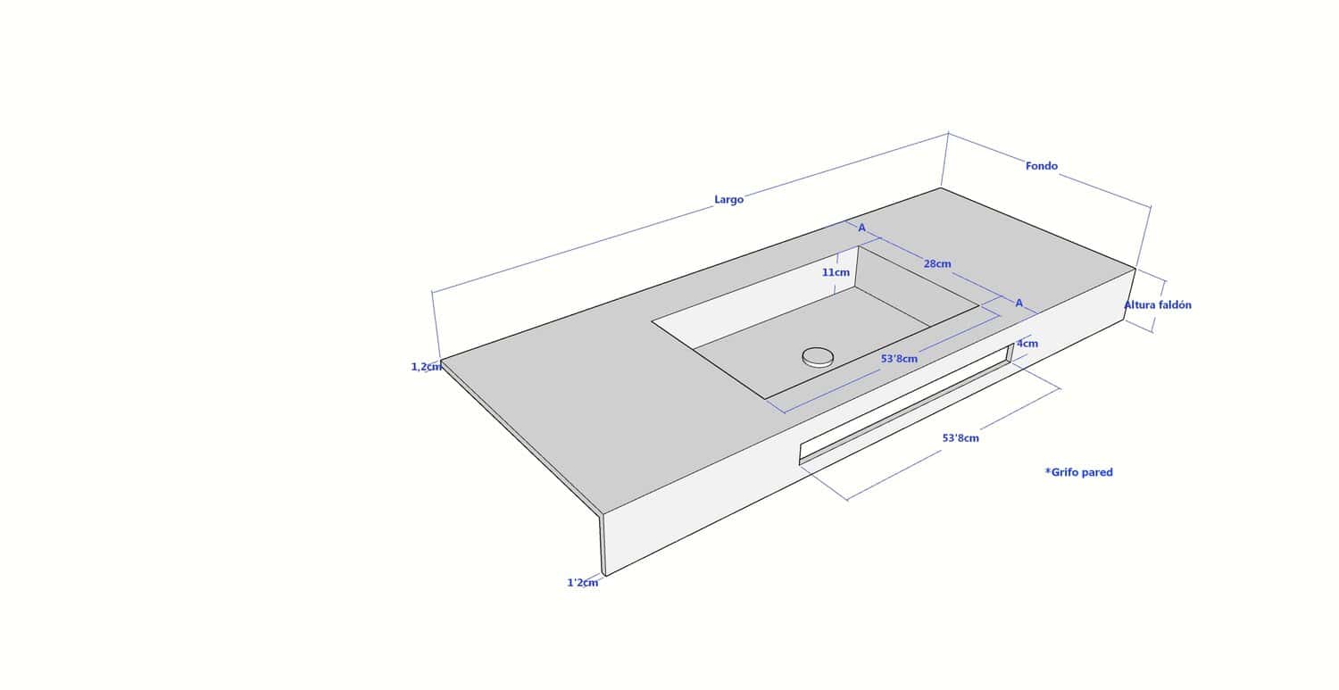 Encimera Solid Surface KAMI toallero - Imagen 7