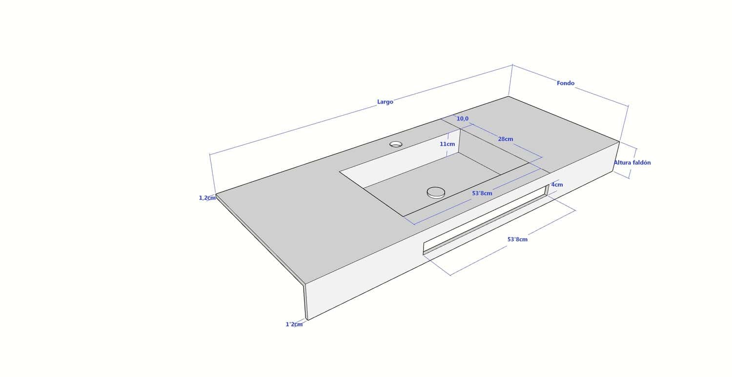 Encimera Solid Surface KAMI toallero - Imagen 8