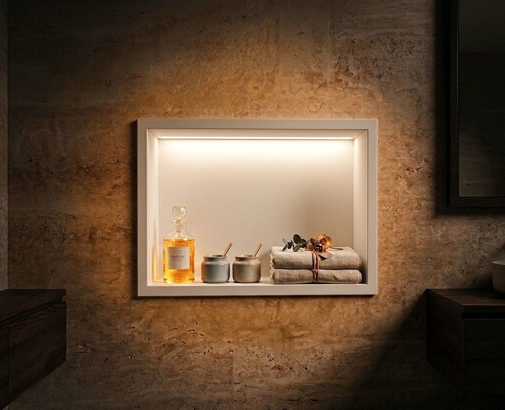 Hornacina con pestaña y LED | Corian® Glacier White - Imagen 8