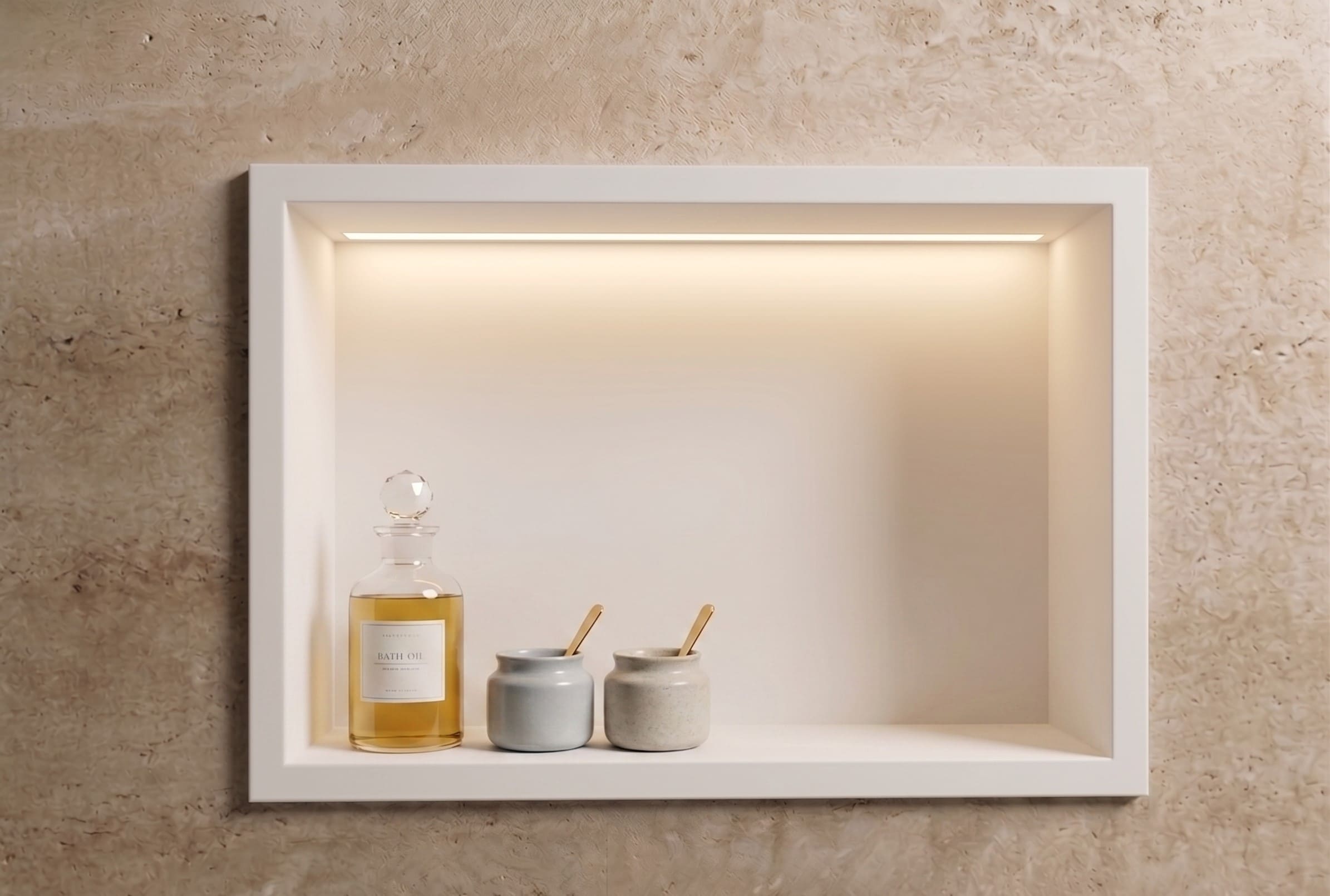 Hornacina con pestaña y LED | Corian® Glacier White - Imagen 2