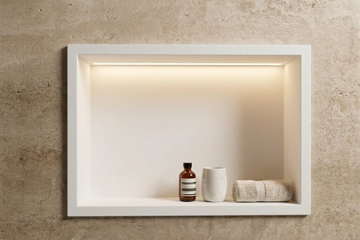 Hornacina con pestaña y LED | Corian® Glacier White - Imagen 6