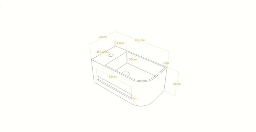 Lavabo Solid Surface corian personalizado (Celia)