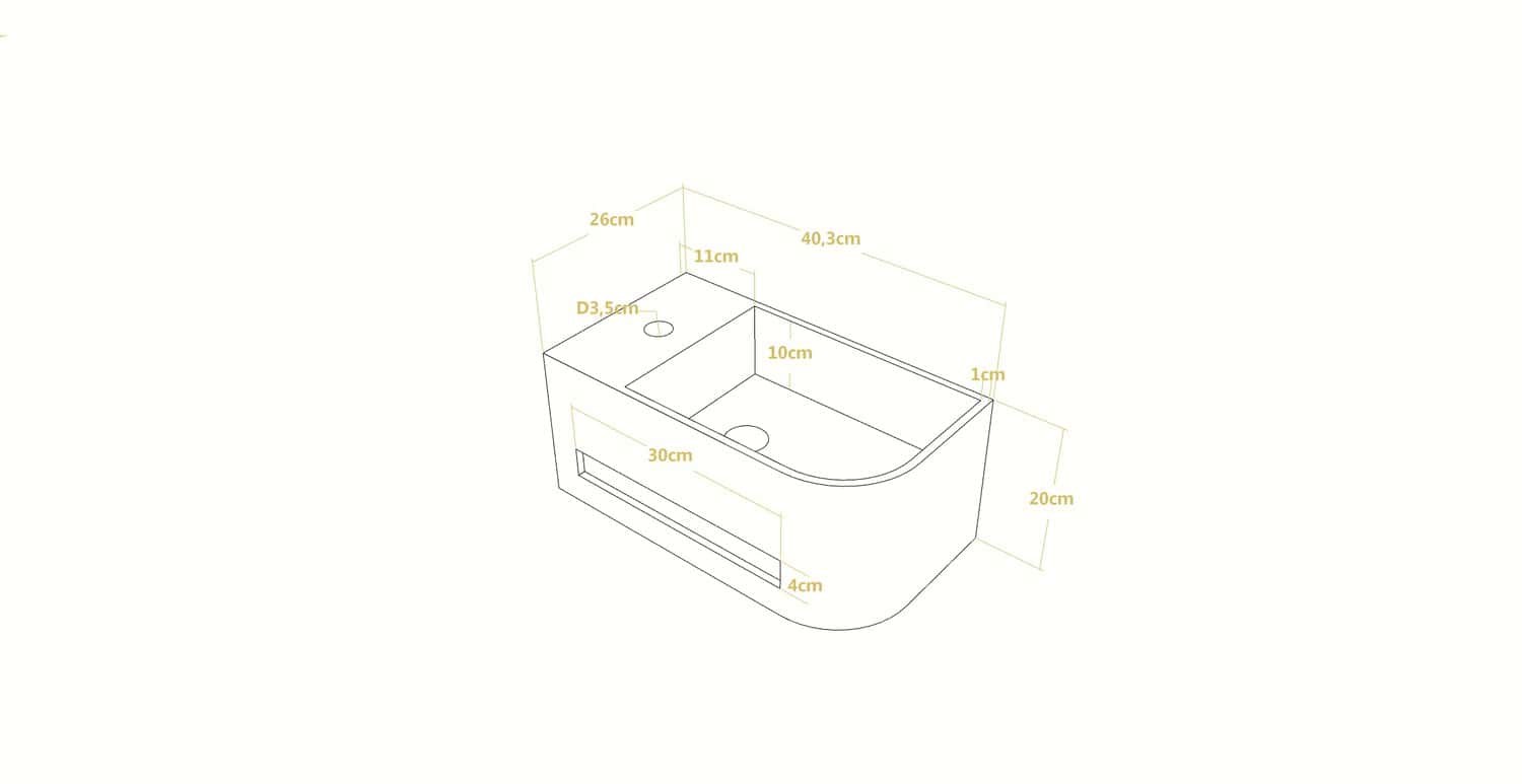 Lavabo Solid Surface corian personalizado (Celia)
